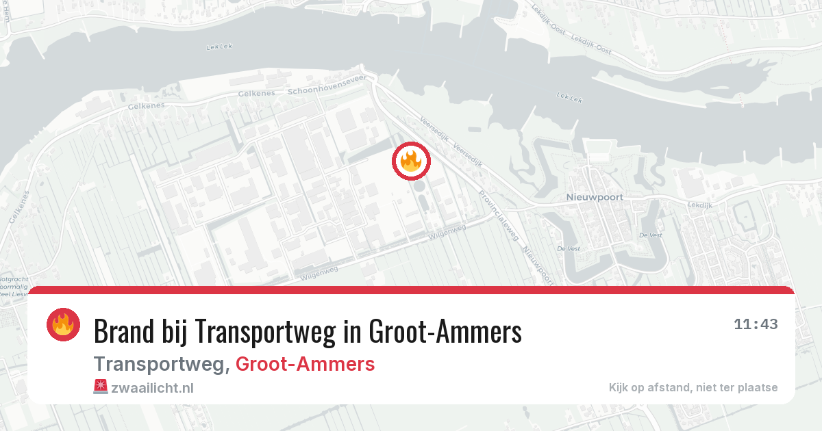 Brand bij Transportweg in Groot-Ammers — 16 apr 2026