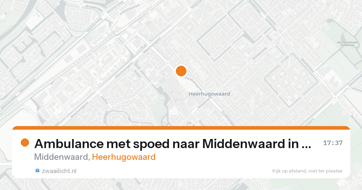 Ambulance met spoed naar Middenwaard in Heerhugowaard — 25 aug 2026