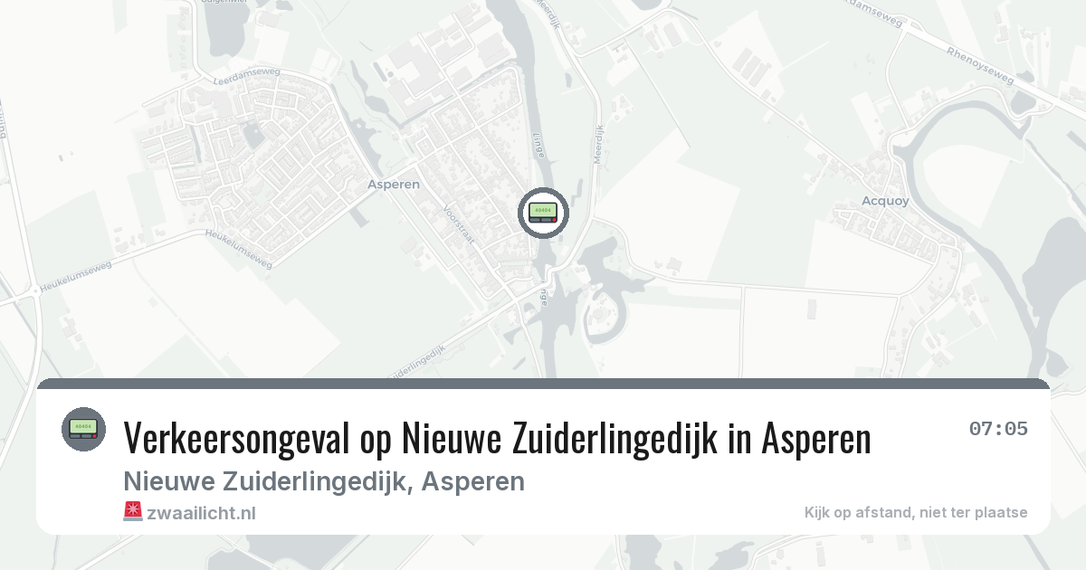 Verkeersongeval op Nieuwe Zuiderlingedijk in Asperen — 23 jun 2026