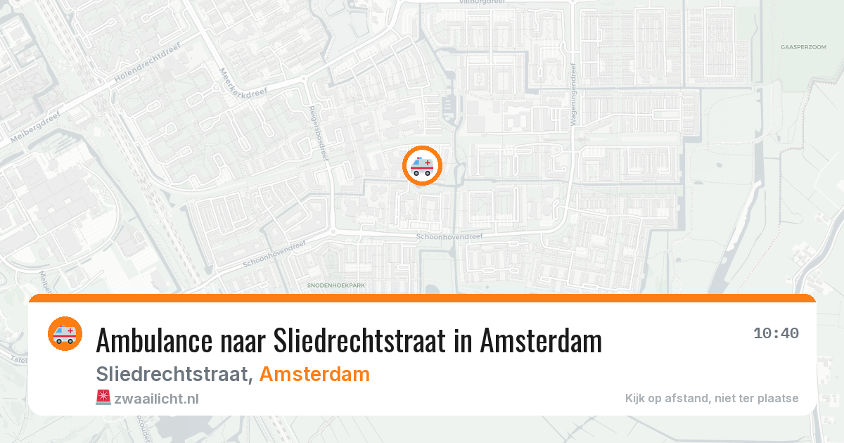 Ambulance naar Sliedrechtstraat in Amsterdam — 9 jun 2026