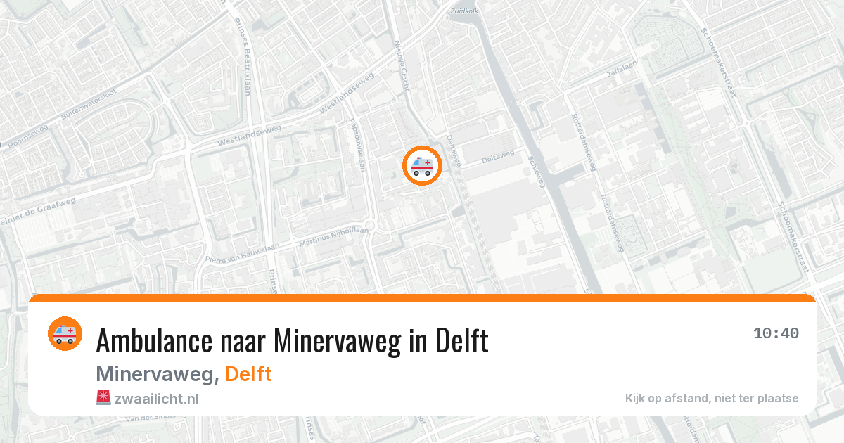 Ambulance naar Minervaweg in Delft — 12 aug 2026