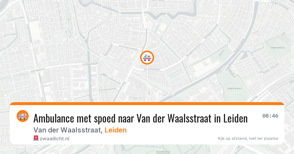Ambulance met spoed naar Van der Waalsstraat in Leiden — 25 jun 2026