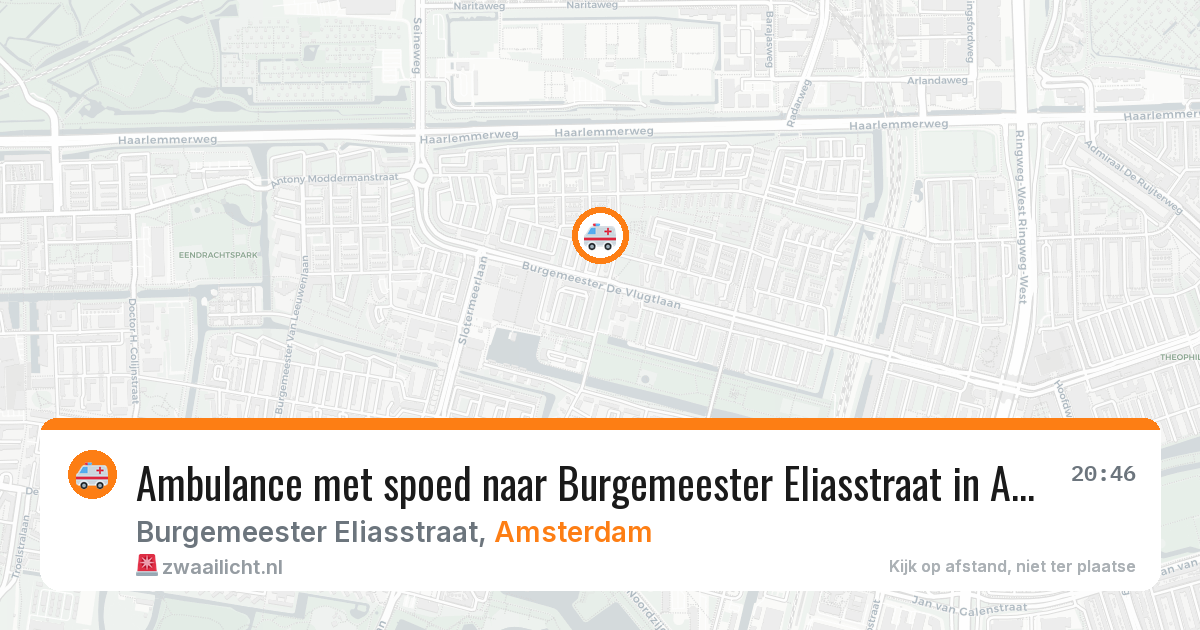 Ambulance met spoed naar Burgemeester Eliasstraat in Amsterdam — 1 jul 2026