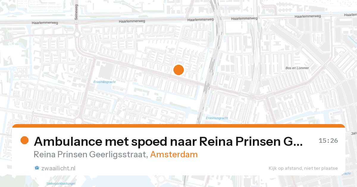Ambulance met spoed naar Reina Prinsen Geerligsstraat in Amsterdam — 28 aug 2026