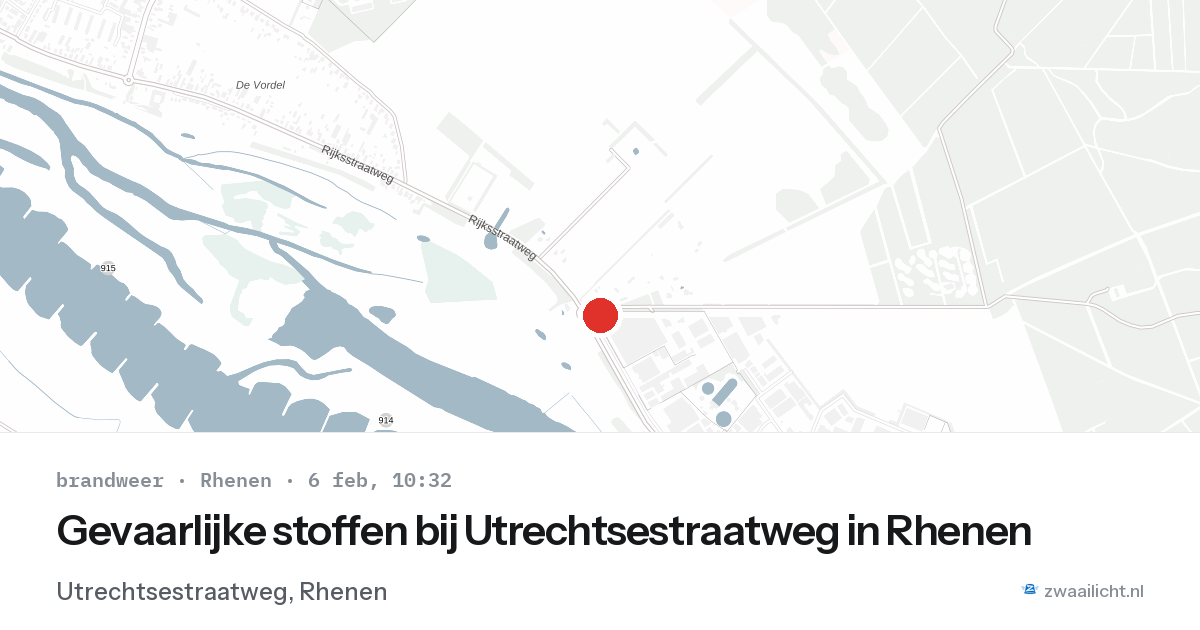Gevaarlijke stoffen bij Utrechtsestraatweg in Rhenen — 6 feb 2026