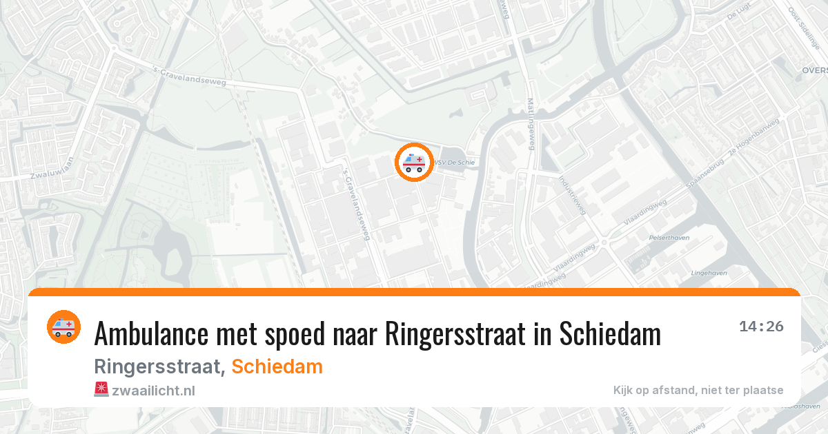 Ambulance met spoed naar Ringersstraat in Schiedam — 29 jun 2026