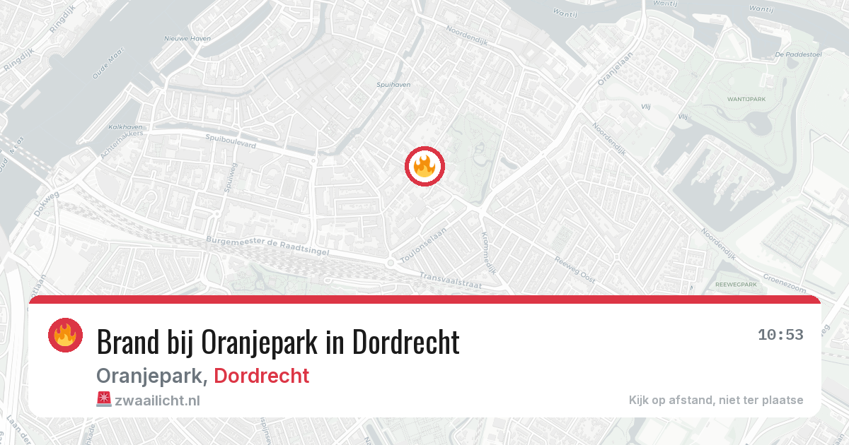 Brand bij Oranjepark in Dordrecht — 12 aug 2026
