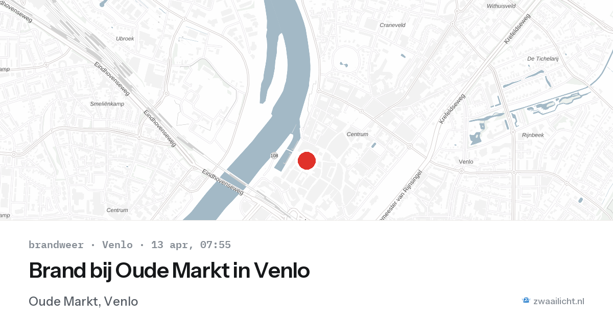 Brand bij Oude Markt in Venlo — 13 apr 2026