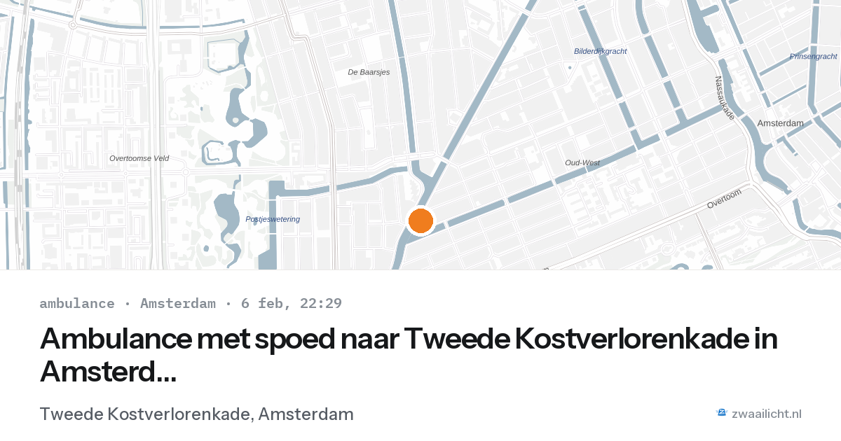 Ambulance met spoed naar Tweede Kostverlorenkade in Amsterdam — 6 feb 2026