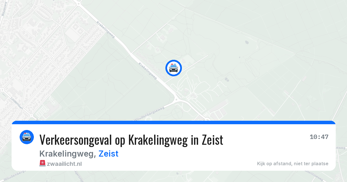 Verkeersongeval op Krakelingweg in Zeist — 3 apr 2026