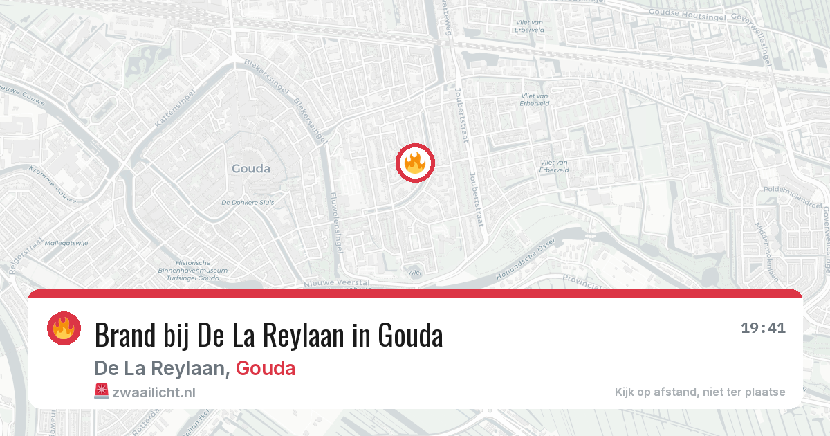 Brand bij De La Reylaan in Gouda — 17 apr 2026