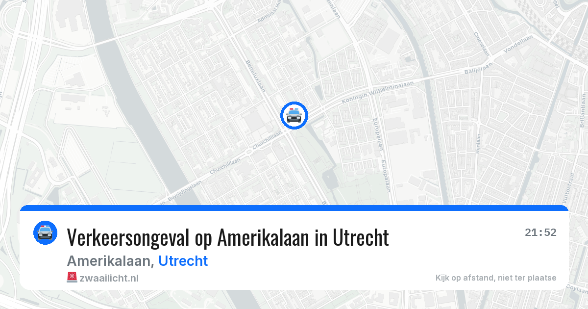 Verkeersongeval op Amerikalaan in Utrecht — 17 mrt 2026
