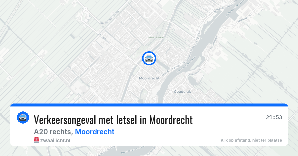 Verkeersongeval met letsel in Moordrecht — 21 mrt 2026