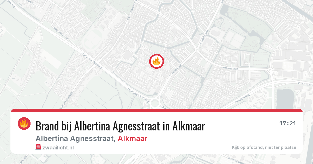 Brand bij Albertina Agnesstraat in Alkmaar — 25 mei 2026