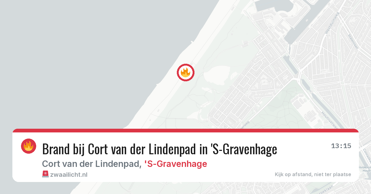 Brand bij Cort van der Lindenpad in 'S-Gravenhage — 8 aug 2026