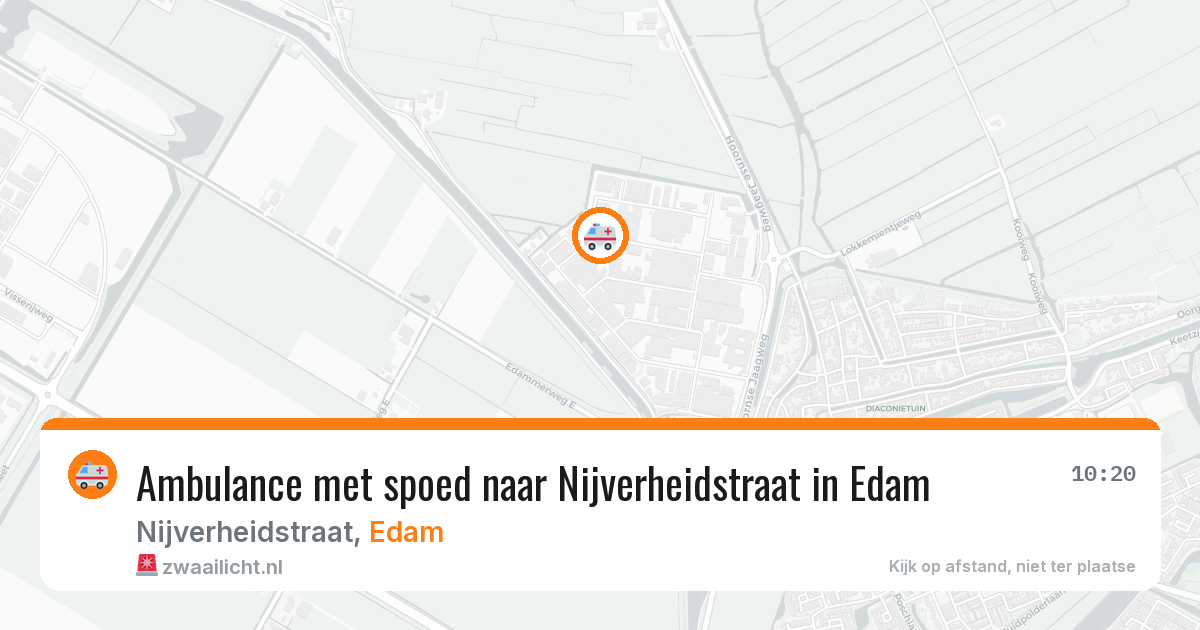 Ambulance met spoed naar Nijverheidstraat in Edam — 13 aug 2026