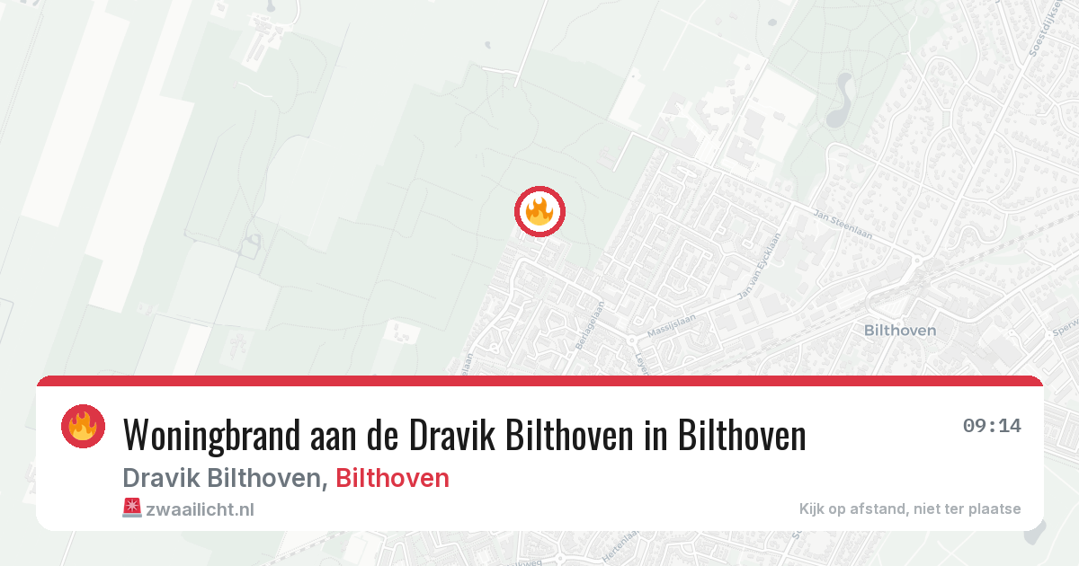 Woningbrand aan de Dravik Bilthoven in Bilthoven — 11 mei 2026