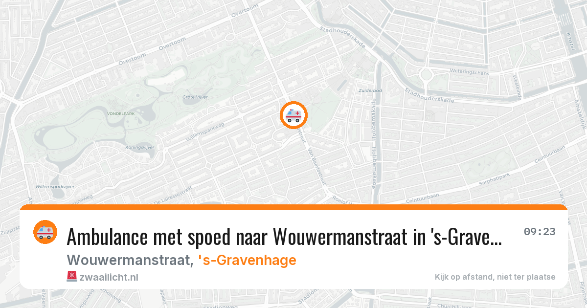 Ambulance met spoed naar Wouwermanstraat in 's-Gravenhage — 22 mrt 2026