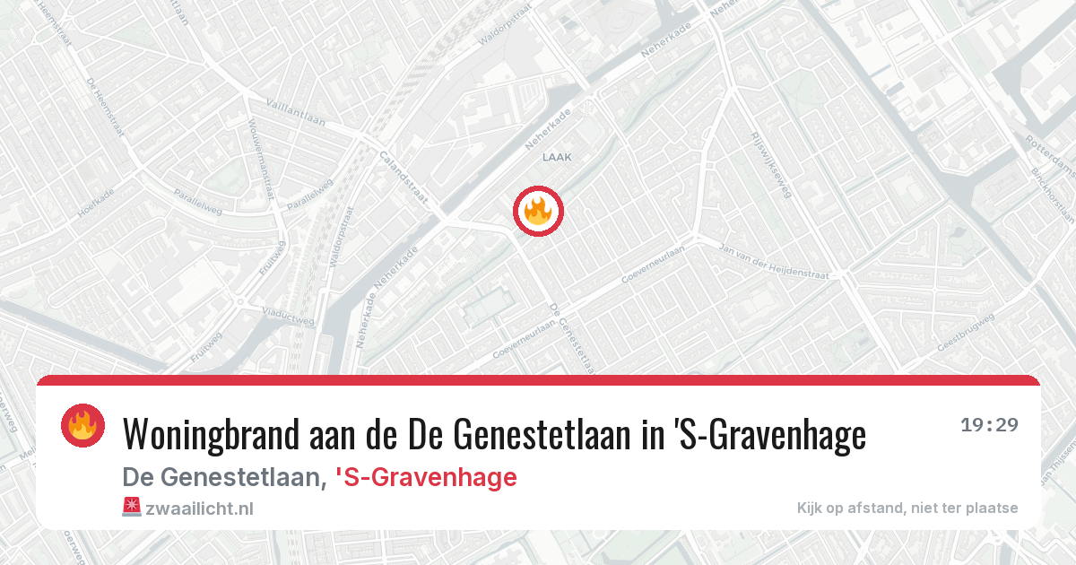 Woningbrand aan de De Genestetlaan in 'S-Gravenhage — 25 jun 2026