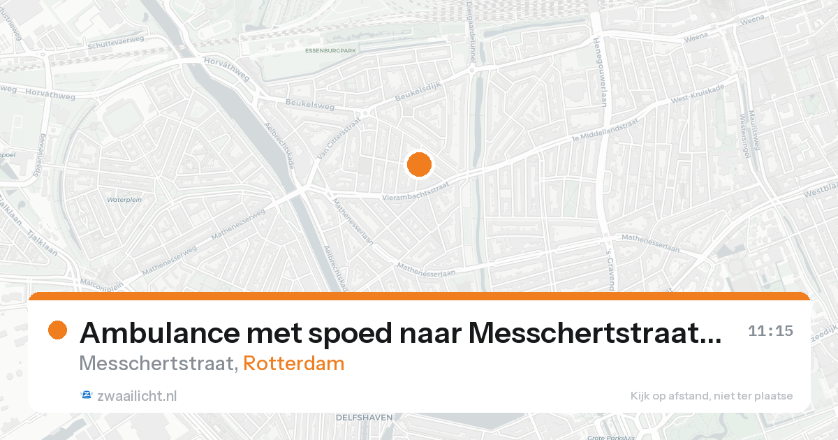 Ambulance met spoed naar Messchertstraat in Rotterdam — 21 aug 2026