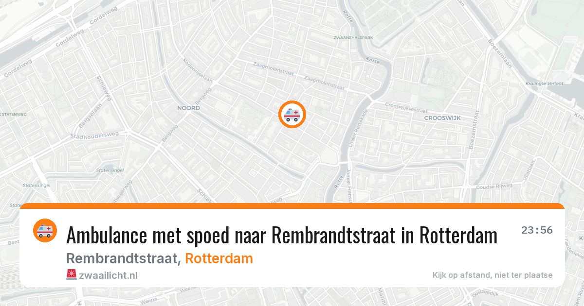 Ambulance met spoed naar Rembrandtstraat in Rotterdam — 10 aug 2026