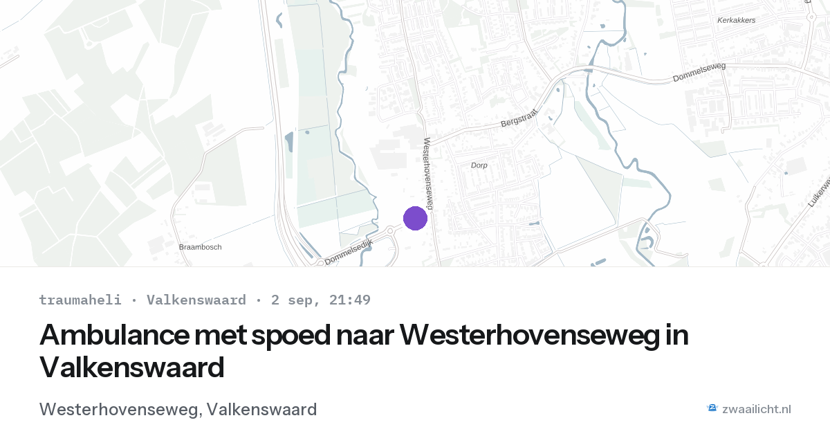 Ambulance met spoed naar Westerhovenseweg in Valkenswaard — 2 sep 2026