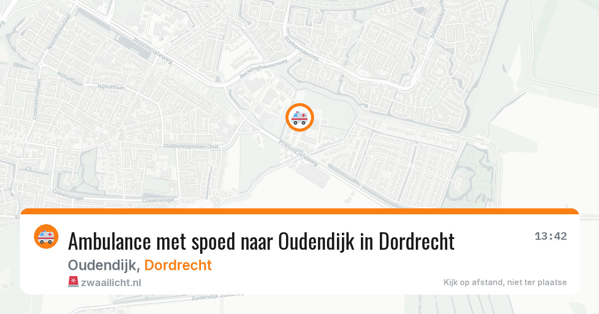 Ambulance met spoed naar Oudendijk in Dordrecht — 25 apr 2026