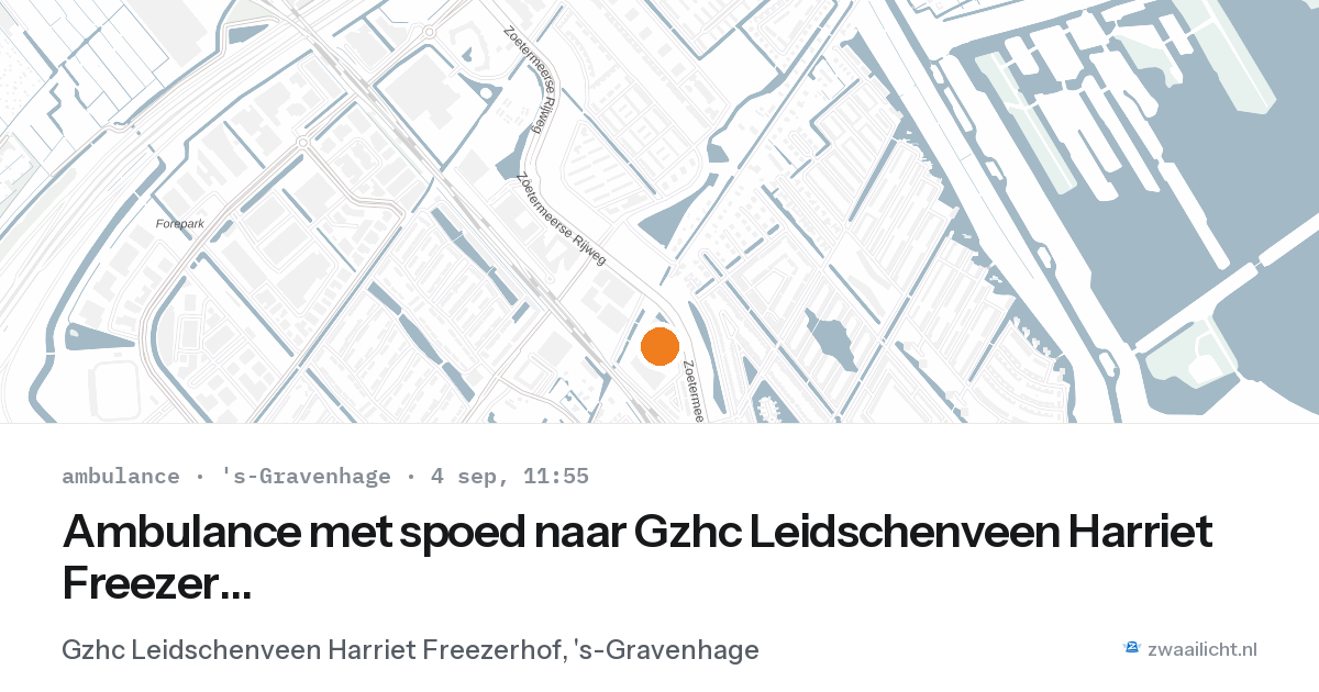 Ambulance met spoed naar Gzhc Leidschenveen Harriet Freezerhof in 's-Gravenhage — 4 sep 2026