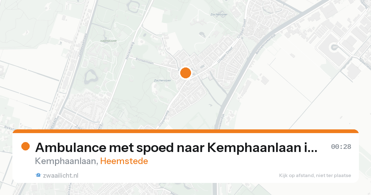 Ambulance met spoed naar Kemphaanlaan in Heemstede — 18 aug 2026