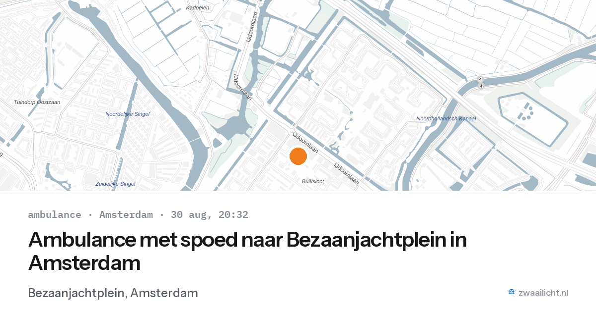 Ambulance met spoed naar Bezaanjachtplein in Amsterdam — 30 aug 2026