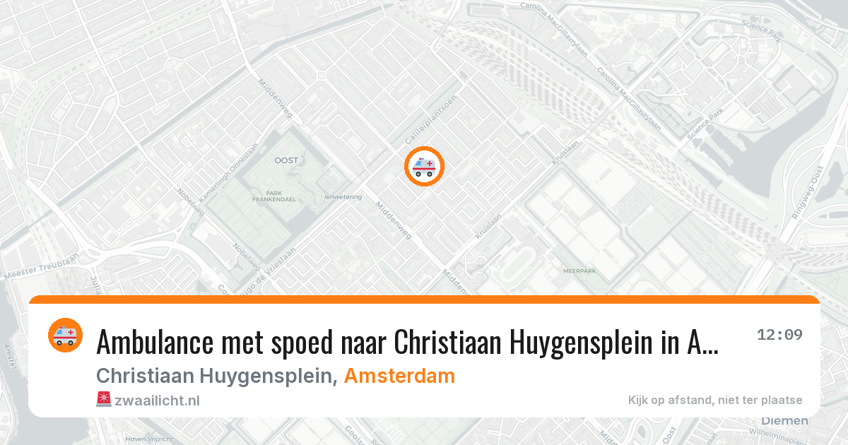 Ambulance met spoed naar Christiaan Huygensplein in Amsterdam — 3 jul 2026