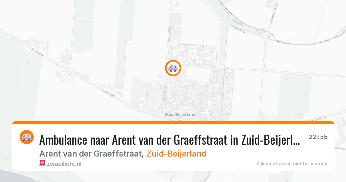 Ambulance naar Arent van der Graeffstraat in Zuid-Beijerland — 19 jul 2026