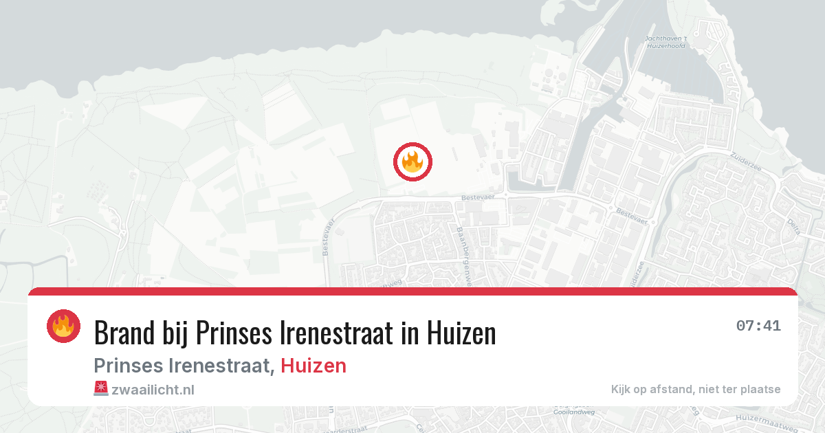 Brand bij Prinses Irenestraat in Huizen — 28 jun 2026