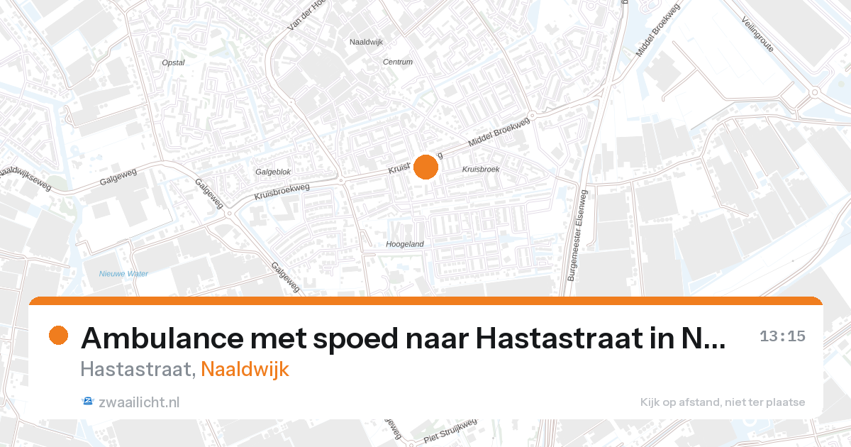 Ambulance met spoed naar Hastastraat in Naaldwijk — 27 aug 2026