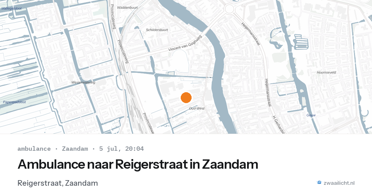 Ambulance naar Reigerstraat in Zaandam — 5 jul 2026