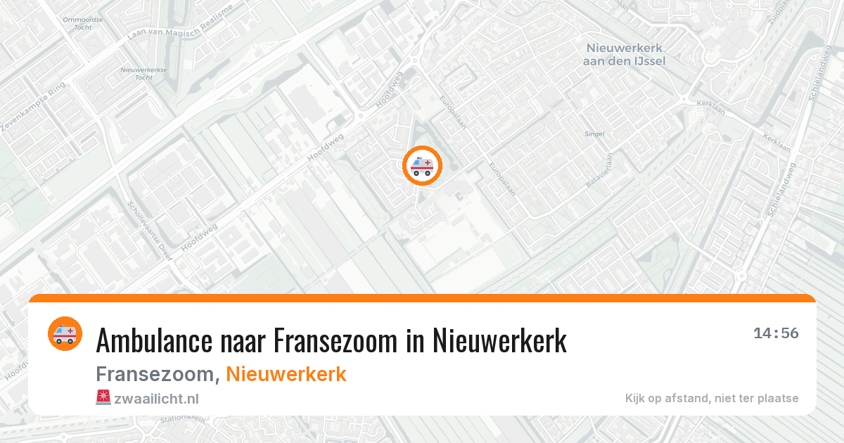 Ambulance naar Fransezoom in Nieuwerkerk — 14 mrt 2026