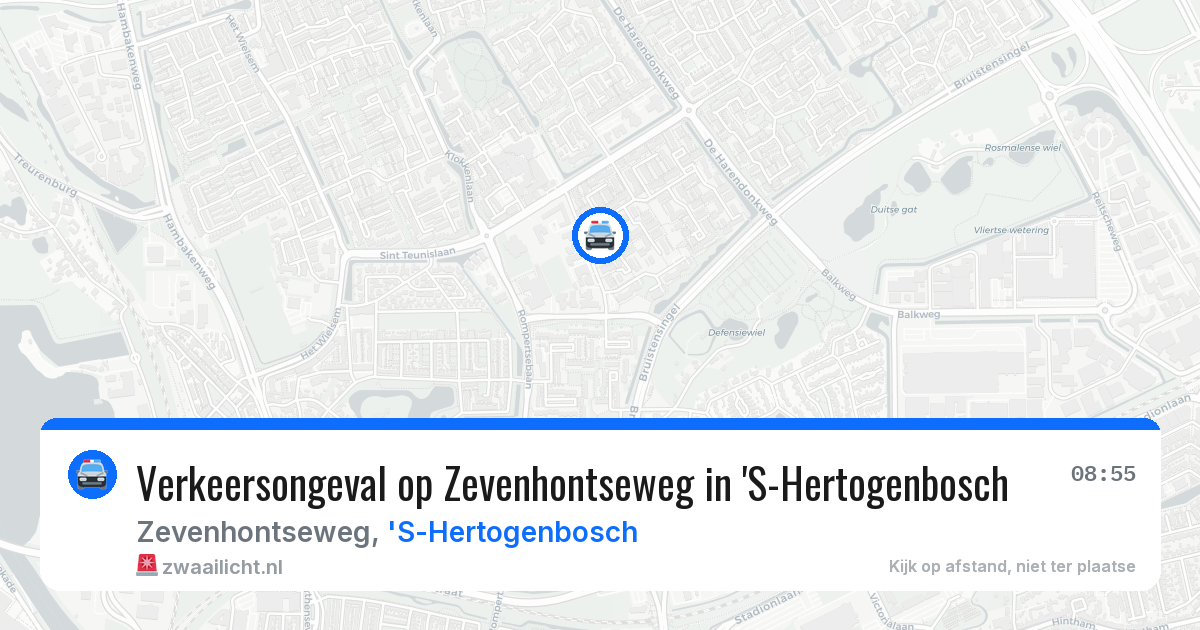 Verkeersongeval op Zevenhontseweg in 'S-Hertogenbosch — 7 mei 2026
