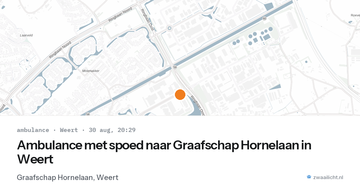 Ambulance met spoed naar Graafschap Hornelaan in Weert — 30 aug 2026