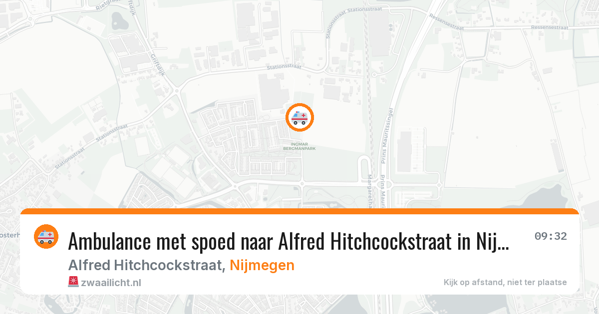 Ambulance met spoed naar Alfred Hitchcockstraat in Nijmegen — 10 apr 2026