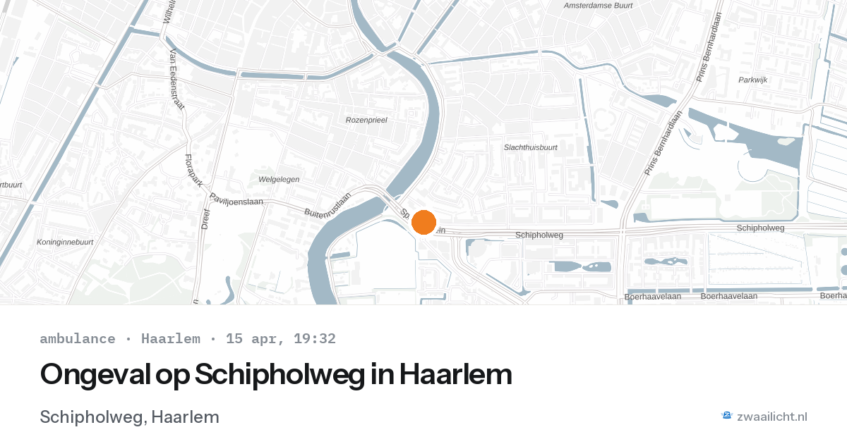 Ongeval op Schipholweg in Haarlem — 15 apr 2026