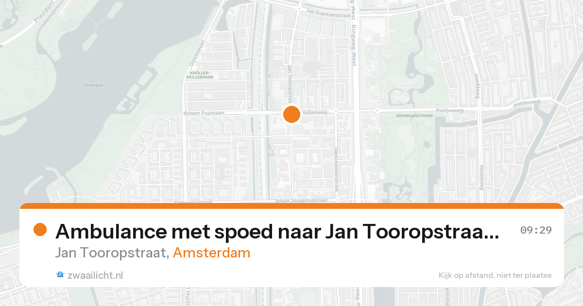 Ambulance met spoed naar Jan Tooropstraat in Amsterdam — 8 jun 2026