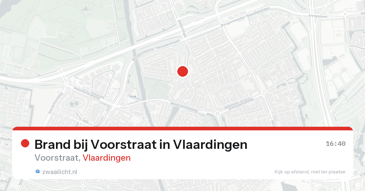 Brand bij Voorstraat in Vlaardingen — 21 aug 2026