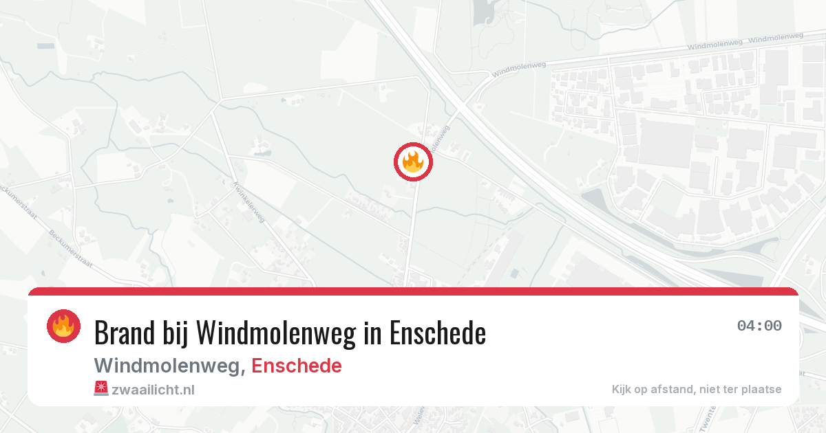 Brand bij Windmolenweg in Enschede — 26 jul 2026