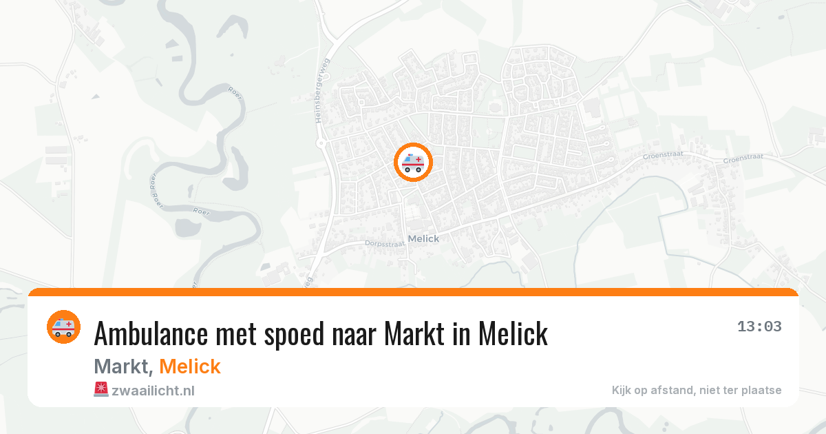 Ambulance met spoed naar Markt in Melick — 19 mrt 2026