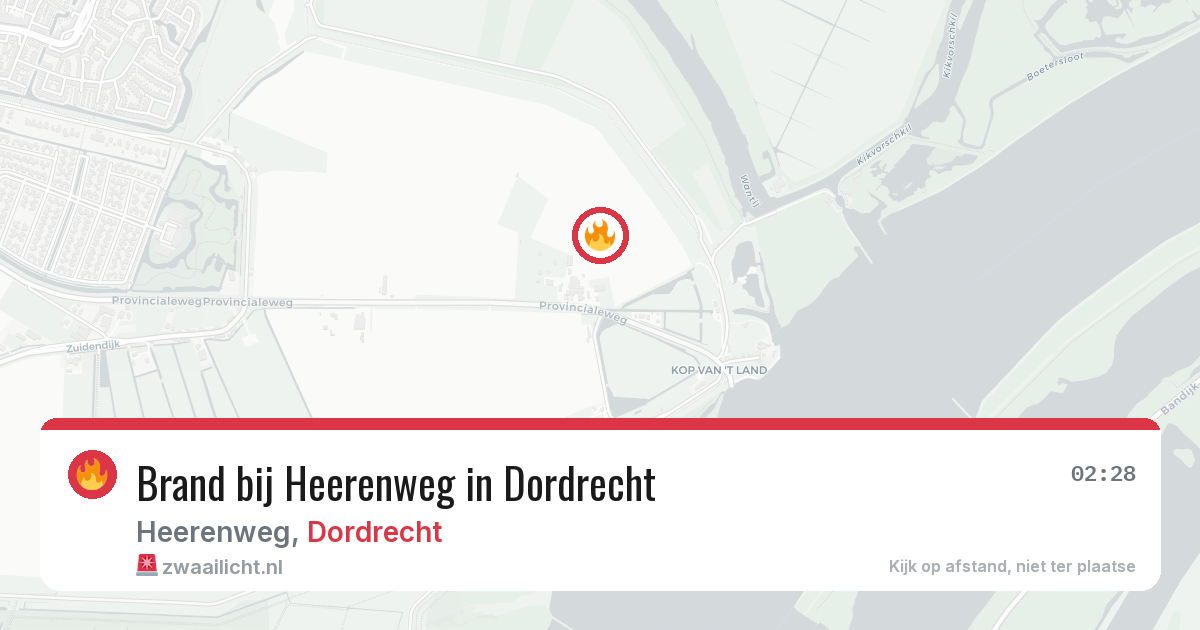 Brand bij Heerenweg in Dordrecht — 20 jun 2026
