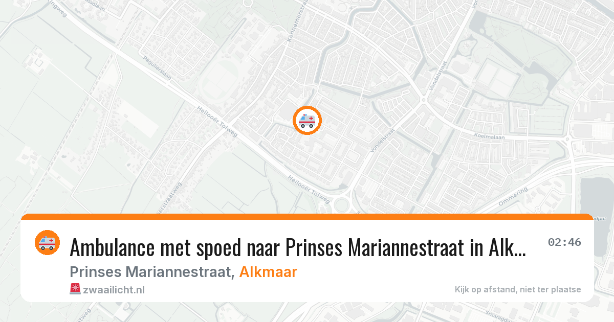 Ambulance met spoed naar Prinses Mariannestraat in Alkmaar — 20 apr 2026