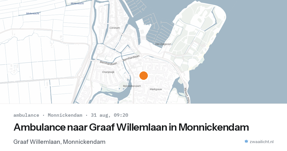 Ambulance naar Graaf Willemlaan in Monnickendam — 31 aug 2026