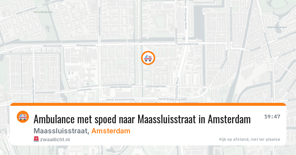 Ambulance met spoed naar Maassluisstraat in Amsterdam — 2 mei 2026