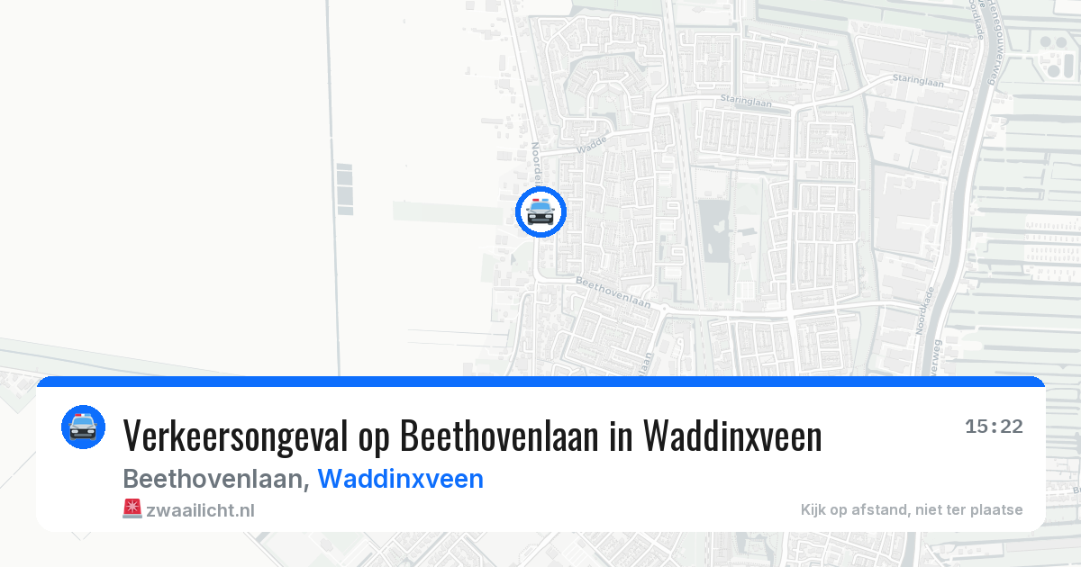 Verkeersongeval op Beethovenlaan in Waddinxveen — 29 apr 2026