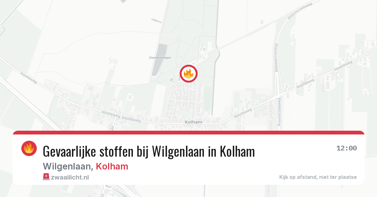 Gevaarlijke stoffen bij Wilgenlaan in Kolham — 10 apr 2026